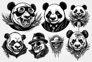 gangster panda evil tattoo idea