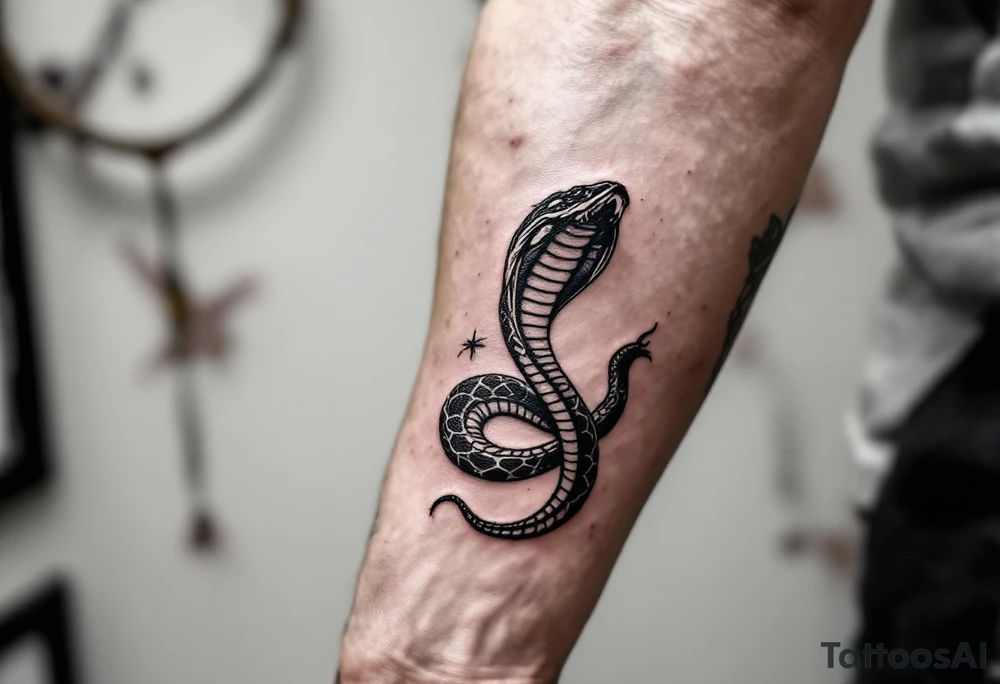 streetwear snake seen from the up view tattoo idea