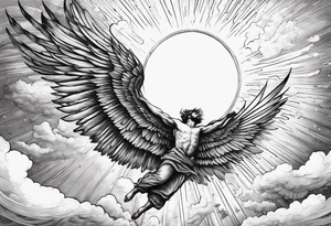 Icarus falling from flying too close to the sun tattoo idea