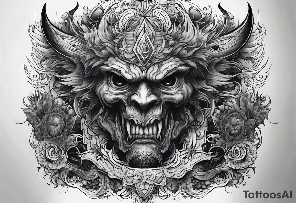 Dark monster tattoo idea