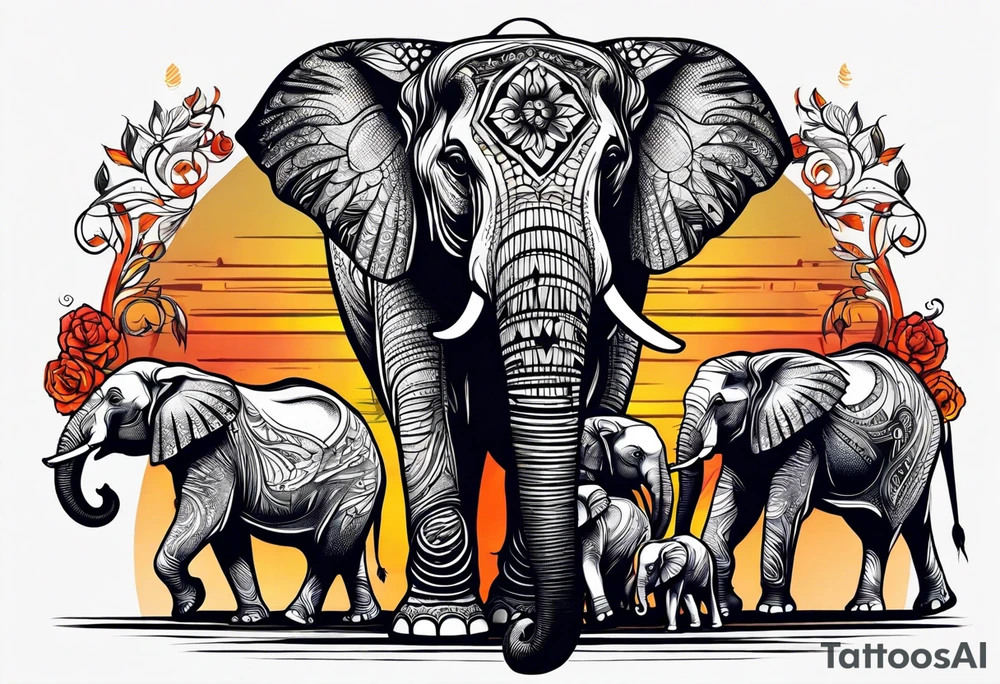 Elephant Family tattoo idea