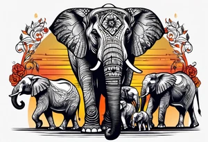 Elephant Family tattoo idea