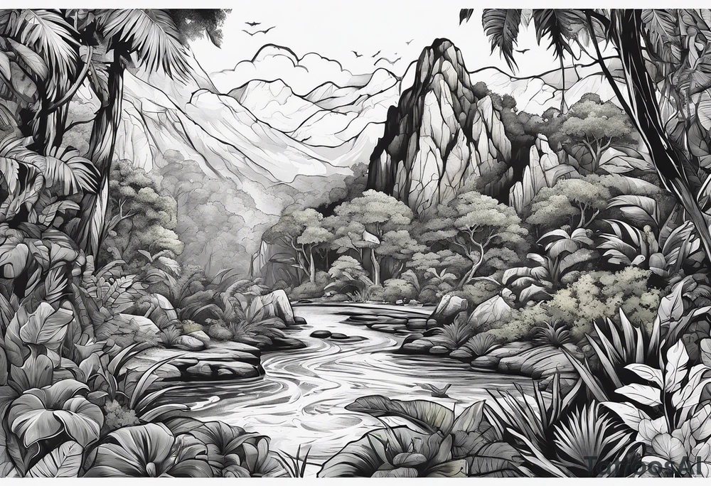 Spelunking jungle tattoo idea