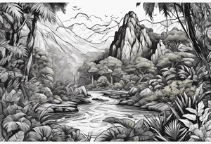 Spelunking jungle tattoo idea