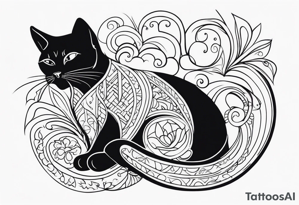 cat love tattoo idea