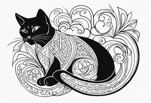 cat love tattoo idea