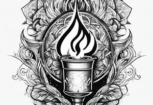 Torch and water tattoo idea