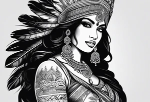 indian woman tattoo idea