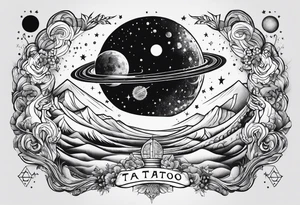 Galaxies and stars with the word  TAC tattoo idea