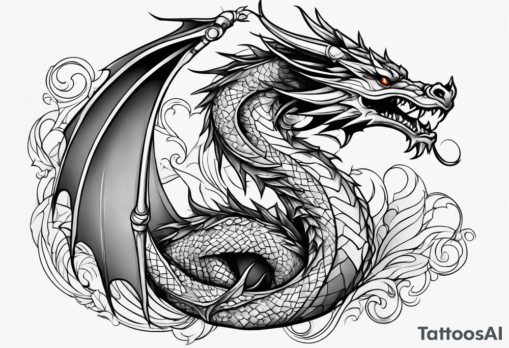 Dragon leg tatto tattoo idea