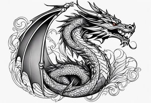 Dragon leg tatto tattoo idea