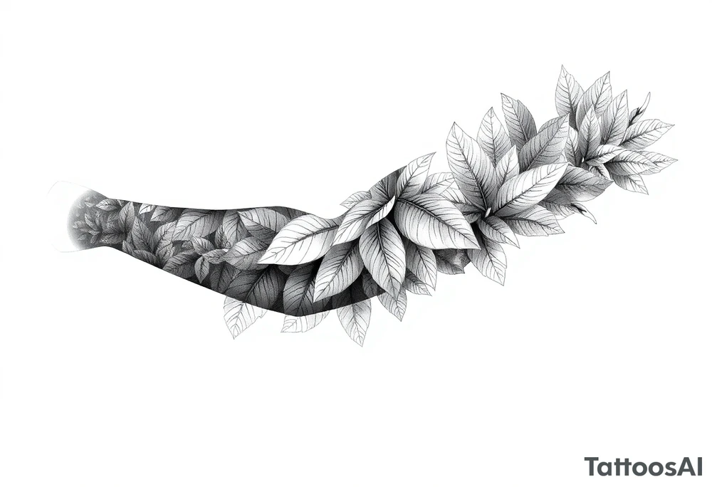 Amazon rainforest foliage tattoo idea