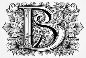 Capital B letter with Alec, Hannah and Raelynn hidden inside the letter b make it like a vine tattoo idea