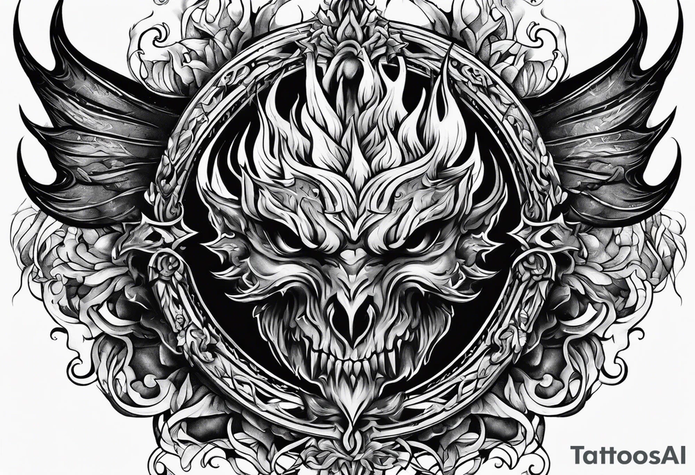 My flaws burn through my skin like demonic flames from hell tattoo idea