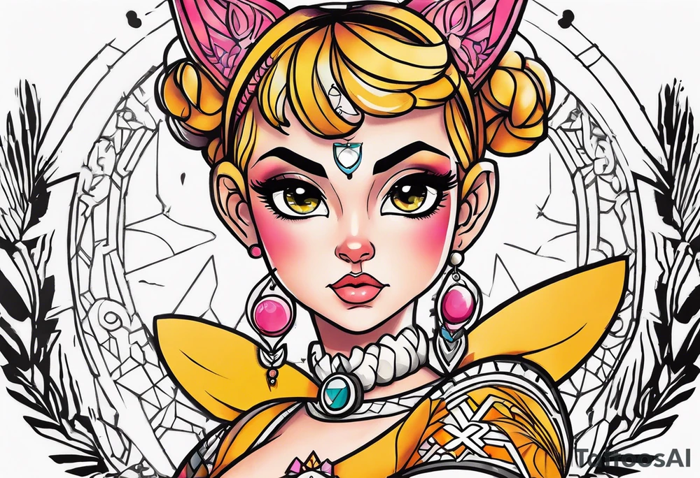 powerpuff girl vücudunda kedi tattoo idea