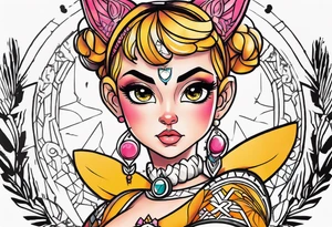powerpuff girl vücudunda kedi tattoo idea