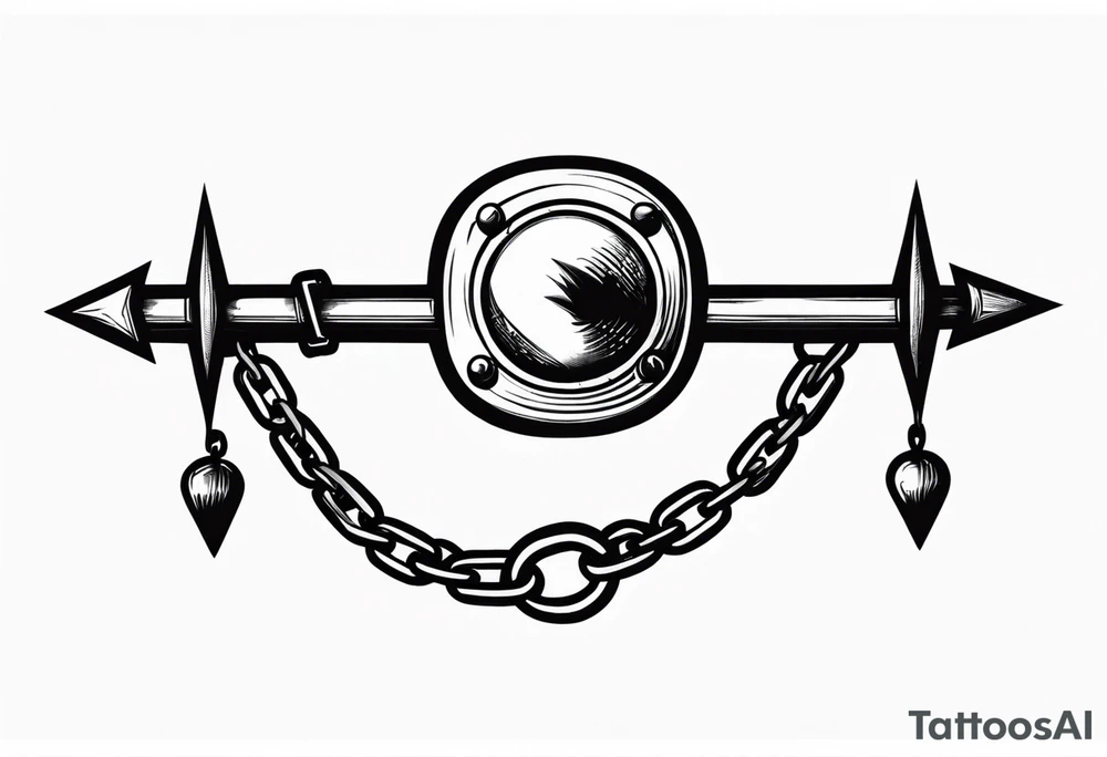 Ball and chain flail with spikes tattoo idea