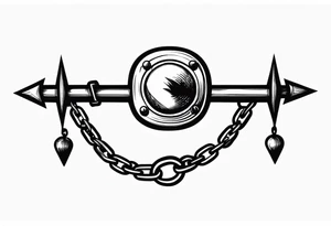 Ball and chain flail with spikes tattoo idea