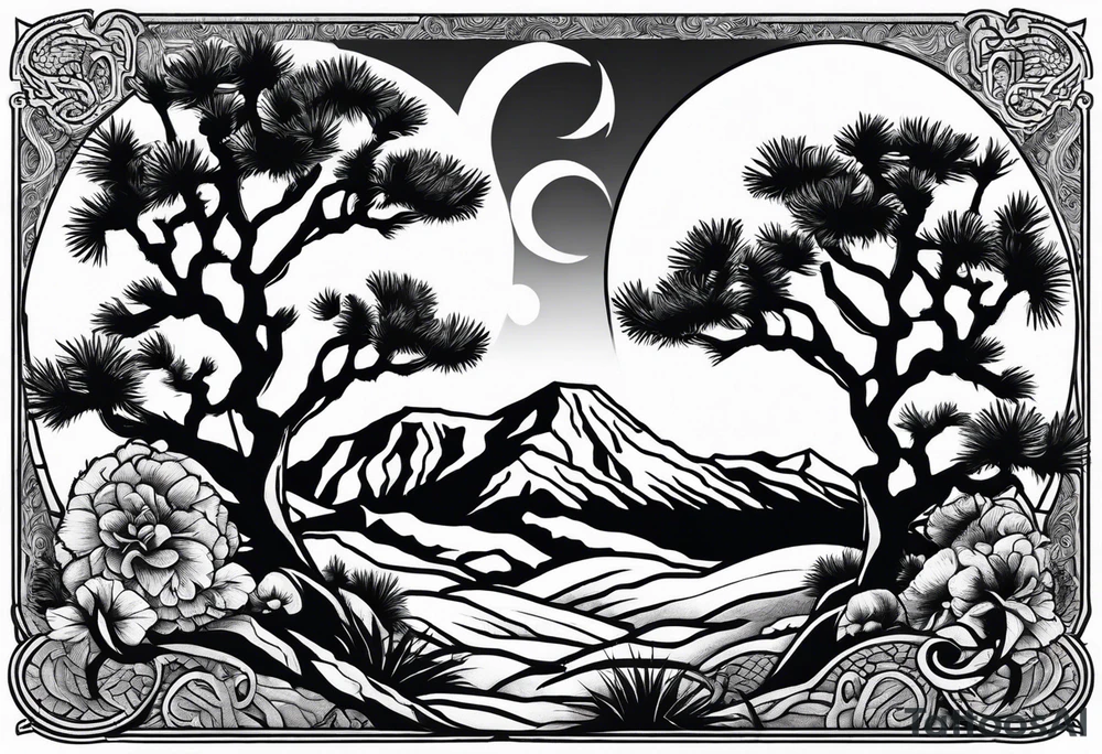 Joshua tree yin and yang tattoo idea