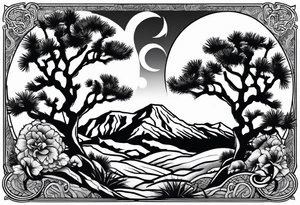 Joshua tree yin and yang tattoo idea