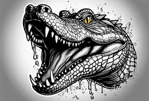 Alligator coming up out of the water tattoo idea