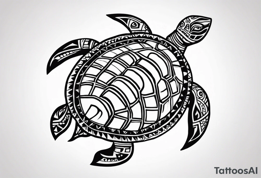 native american turtle with the name sam incorporated into thje shell design tattoo idea