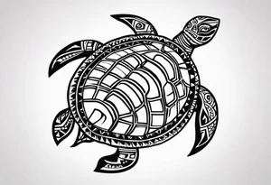 native american turtle with the name sam incorporated into thje shell design tattoo idea