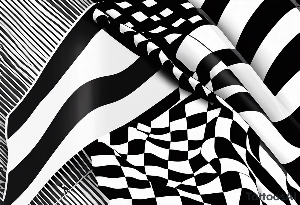 Italian flag and checkered flag crossed tattoo idea