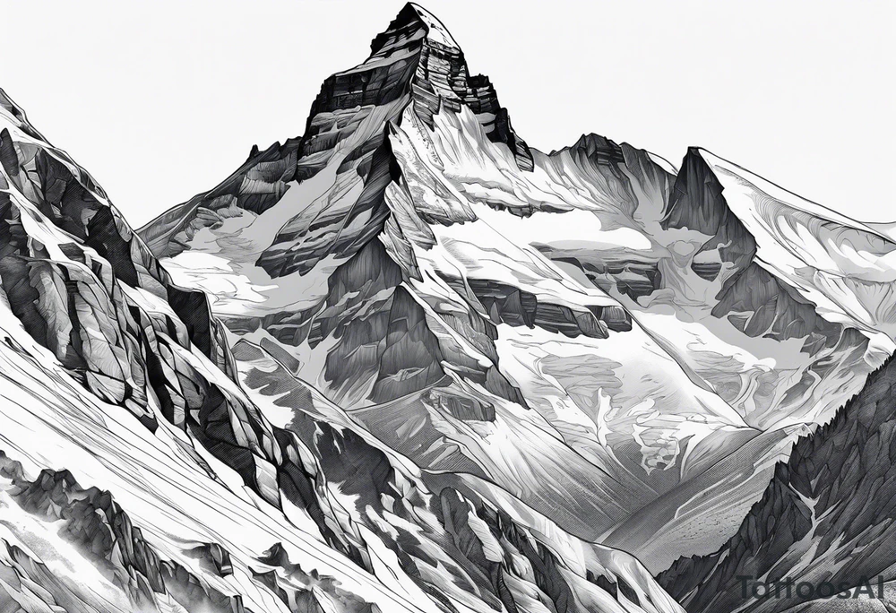 Skier matterhorn tattoo idea