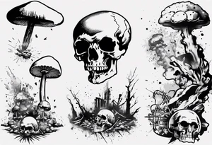 - Oppenheimer
- bomb
- abstract
- banksy
- skull/ skeleton
- mushroom cloud tattoo idea