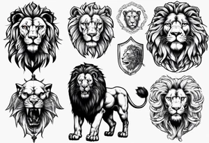 lion statue tattoo idea