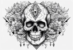 Diamond skull add gemstones tattoo idea