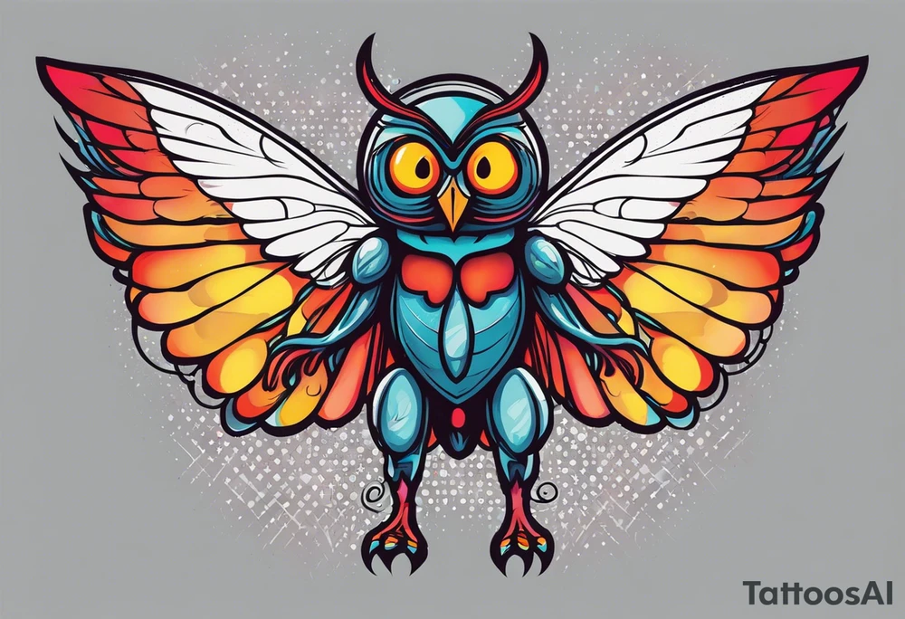 Mothman in action tattoo idea