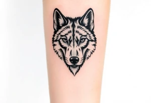 wolf head looking straight forward tattoo idea