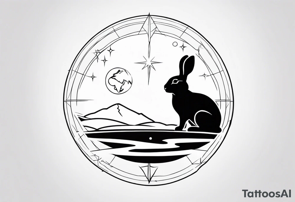 Earth rabbit zodiac sighn tattoo idea