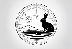 Earth rabbit zodiac sighn tattoo idea