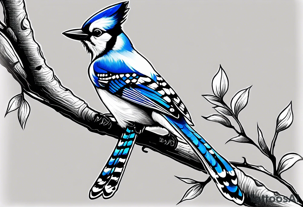 Blue Jay bird to remind me of my mom who passed away tattoo idea