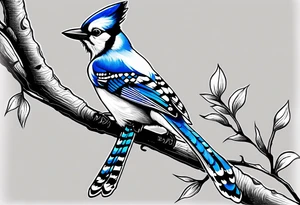 Blue Jay bird to remind me of my mom who passed away tattoo idea