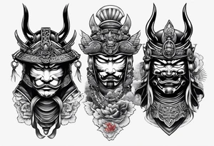 Japanese Samurai two Mask Tattoo Designs tattoo idea