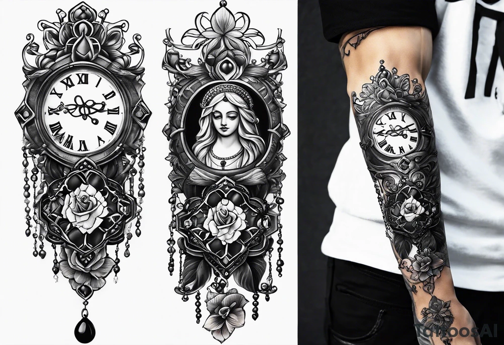rosary tattoo on forearm tattoo idea