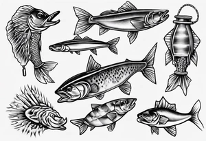 Canada fishing lure engine tattoo idea