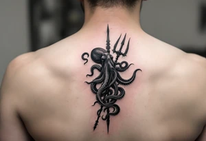 trident with octopus tattoo idea