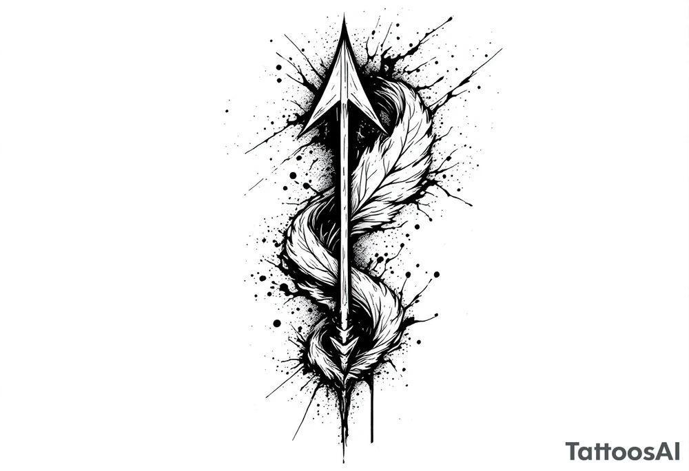 one  arrow  that look down tattoo idea