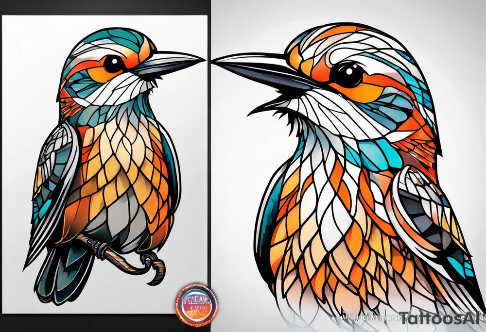 Female flicker bird tattoo idea