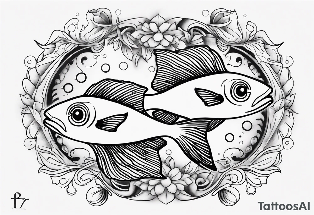 Pisces zodiac sign tattoo idea