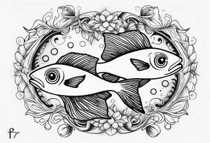 Pisces zodiac sign tattoo idea