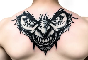 powerful faces with huge angry eyes tattoo idea