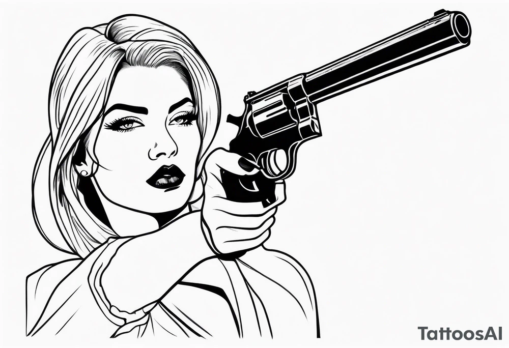 woman with a gun tattoo idea