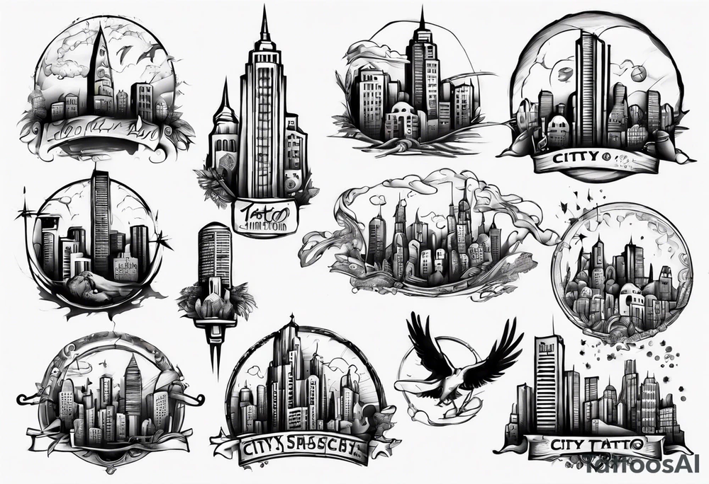 city scape tattoo idea
