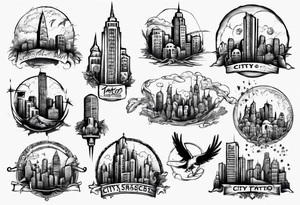 city scape tattoo idea